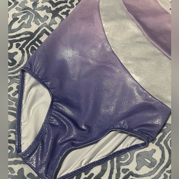 Purple Gymnastics Leo Suit Sparkles - Picture 3 of 8